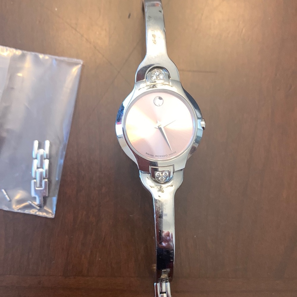 Pink face Movado watch